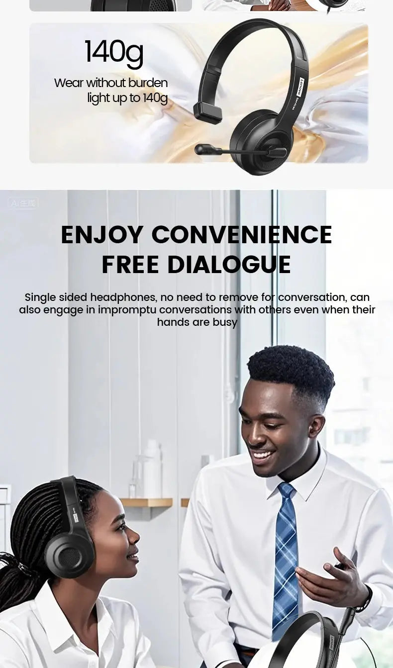 Lenovo E06 Single Ear Wired Headphone With Microphone Stereo Effect Business Meeting Office HD Call Scalable Gaming Headsets Deals 4 U  Gaming Accessories Deals 4 U
