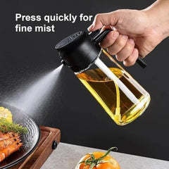 2-in-1 Glass Oil Sprayer & Dispenser, 470ml Dual-Use Olive Oil Bottle for Kitchen, BBQ, and Salad Deals 4 U   Deals 4 U