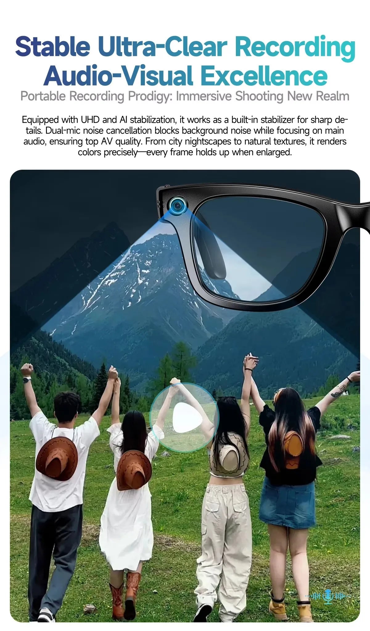 W610 AI Smart Glasses with Video Camera 800W Outdoor Sunglasses Wi-Fi Transfer BT Calling Audio Record Smart Wearable Headset Deals 4 U   Deals 4 U