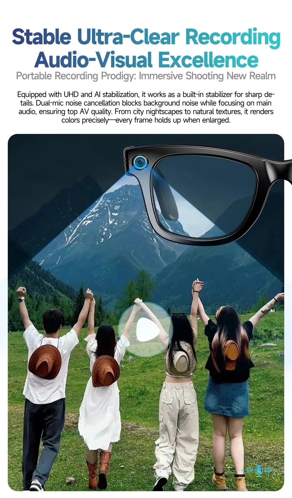 W610 AI Smart Glasses with Video Camera 800W Outdoor Sunglasses Wi-Fi Transfer BT Calling Audio Record Smart Wearable Headset Deals 4 U  Gaming Accessories Deals 4 U