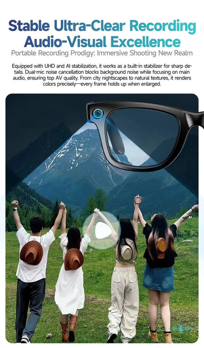 W610 AI Smart Glasses with Video Camera 800W Outdoor Sunglasses Wi-Fi Transfer BT Calling Audio Record Smart Wearable Headset Deals 4 U  Gaming Accessories Deals 4 U