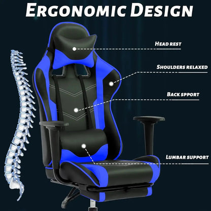 Ergonomic High-Back Gaming Chair PU Leather 250lbs Home Office, Customized Deals 4 U  Gaming Accessories Deals 4 U