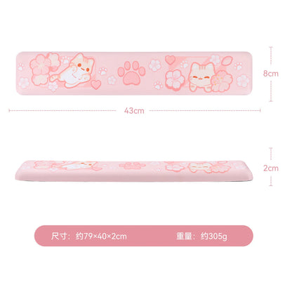 Wrist Rest Keyboard Sakura Cat Computer Desk Accessories Desk Mat Gamer Table for Pc Gaming Setup Mause Ped Pc Gamer Complete
