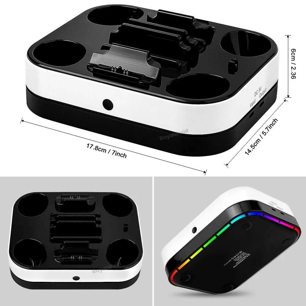 NEW For PS5 Controller Charger Stand LED Indicator & RGB Light Dual Charging Dock for PS5 Controller & PS Portal Games Accessori