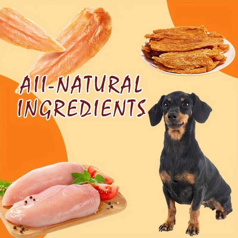 Cat And Dog Treats Chicken Jerky, Chicken Breast Slices - High Protein Healthy Snacks, Dental Chews, Training Rewards For Puppies, Kittens, Adult Dogs And Cats - Grain Free, Pet Nutrition Chewing Treats Deals 4 U   Deals 4 U