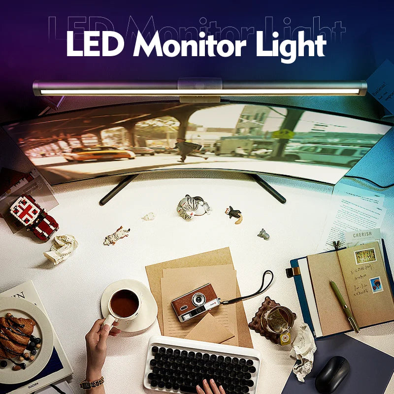 Curved RGB LED Monitor Light Bar Computer Screen lamps PC Desk Lamp USB Touch Dimmable Reading Office Gaming Gamer Lighting