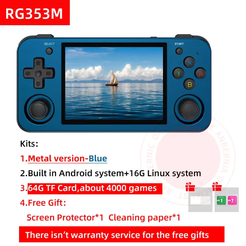 ANBERNIC RG353M Handheld Game Console 3.5 Inch Multi-touch Screen Dual OS Aluminum Alloy Shell HDMI-compatible WIFI Gaming Video Player