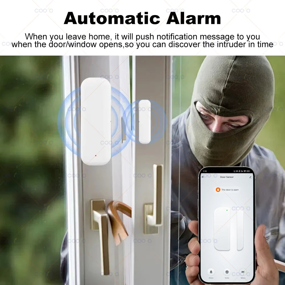 Zigbee Door Sensor Window Contact Sensor Open Closed Detector Smart Home Alarm Security Protection work with Tuya Hub Smart Life Deals 4 U   Deals 4 U