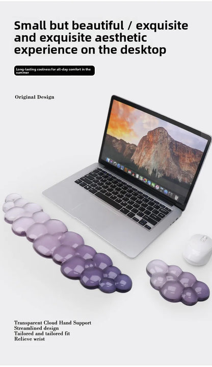 Ergonomic Cloud Silicone Wrist Rest Pad, Soft Comfort Wrist Support Cushion for Keyboard Mouse, Gaming Office Laptop PC