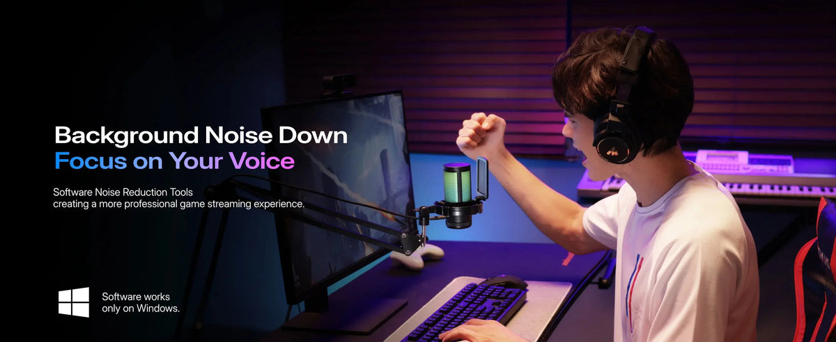 MAONO DGM20S Gaming Microphone USB Condenser Microphone with RGB Light Noise Cancellation Boom Arm for Live Streaming Podcast Deals 4 U  Streaming Equipment Deals 4 U