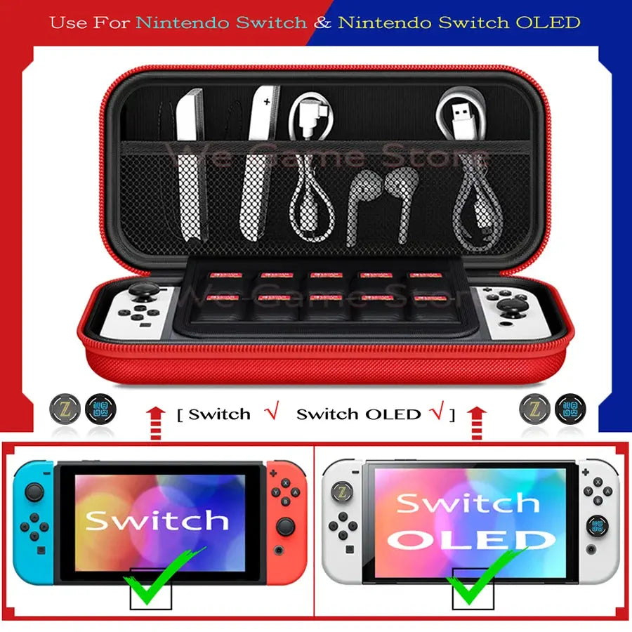 Travel Carrying Case For Nintendo Switch OLED Console Gaming Accessories High Quality Portable Storage Messenger Bag Hard Shell Deals 4 U  Console Accessories Deals 4 U