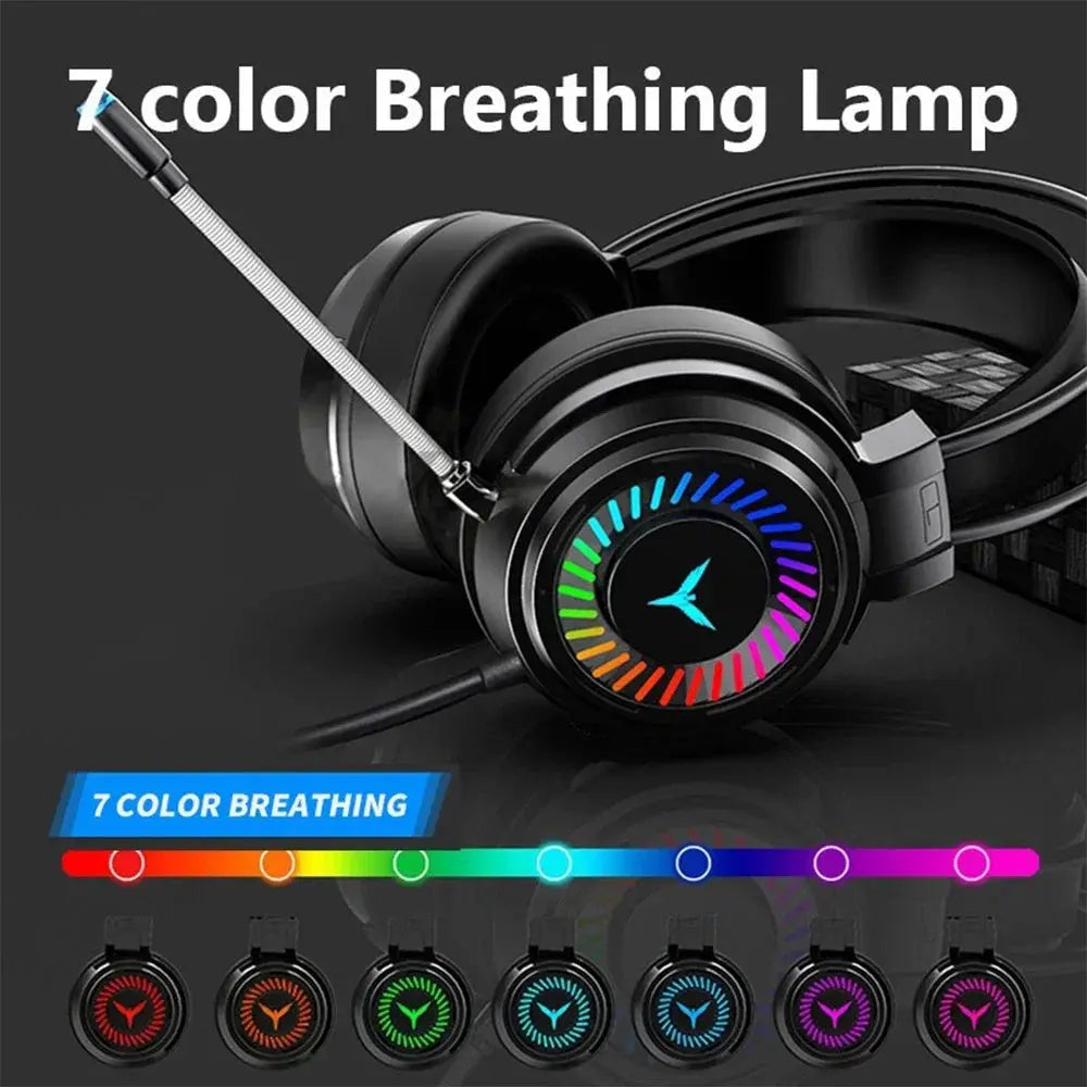 Gaming Headset Noise Canceling Microphone E-Sports Game 7.1 Stereo Surround Sound Wired Headphone for PS5 Xbox One Movie Music Deals 4 U  Gaming Accessories Deals 4 U