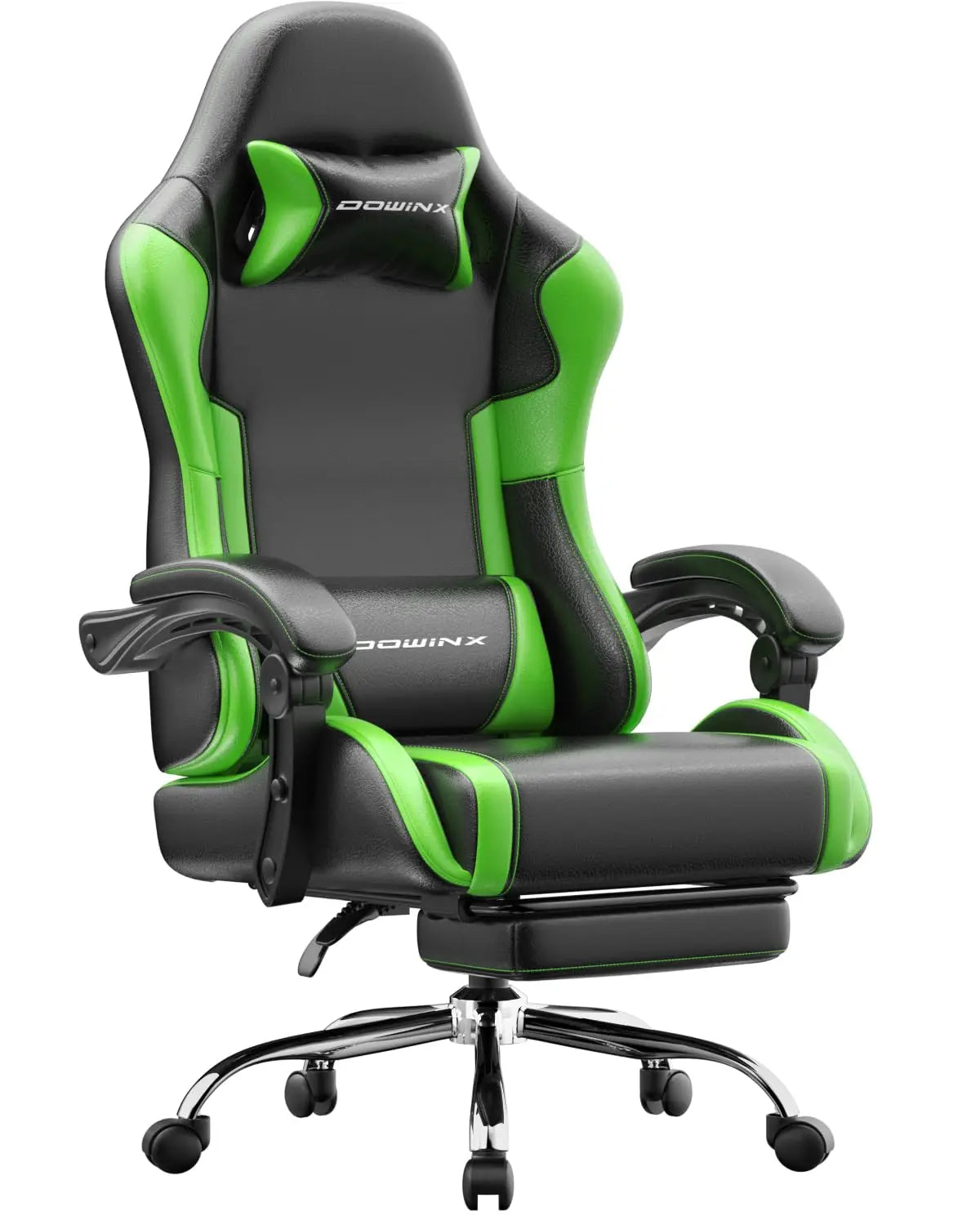 Ergonomic Gaming Chair with Footrest, Massage Lumbar Support, Adjustable Height & Headrest Pillow, Customized Deals 4 U   Deals 4 U