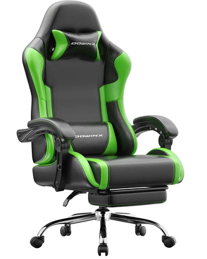 Ergonomic Gaming Chair with Footrest, Massage Lumbar Support, Adjustable Height & Headrest Pillow, Customized Deals 4 U  Gaming Accessories Deals 4 U