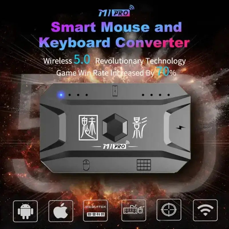 M1 Pro Gamepad Mobile Game Controller 4 in 1 Mouse Keyboard Converter BT V5.0 Programmable Adapter Support iOS Android System Deals 4 U  Gaming Accessories Deals 4 U