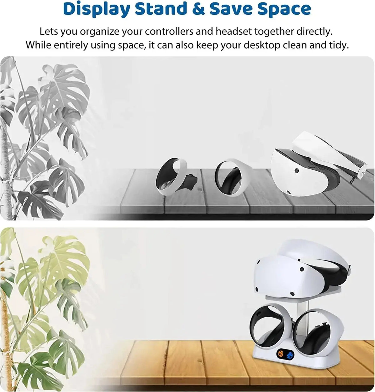 Controller Charging Dock for PS5 VR2 Charging Station with VR Headset Holder Display Stand PS VR2 Controller Charger for PS VR2 Deals 4 U  Console Accessories Deals 4 U