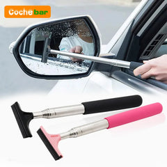 Car Rearview Mirror Wiper Cleaning Tool Auto Glass Mist Cleaner Scraper Car Accessories Handle Telescopic Window Cleaning Brush Deals 4 U   Deals 4 U