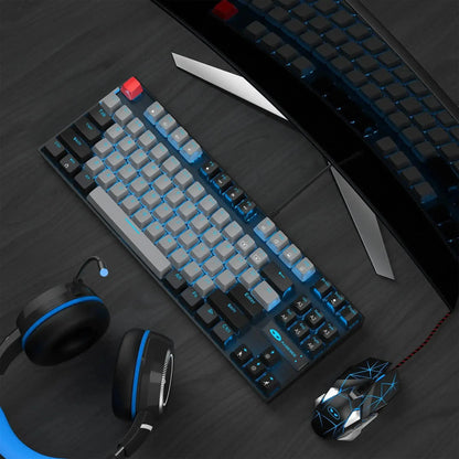 MageGee 75% Mechanical Gaming Keyboard, Blue Switch, LED Blue Backlit, 87 Keys Compact TKL Wired Keyboards for Windows Laptop PC Deals 4 U  Gaming Accessories Deals 4 U