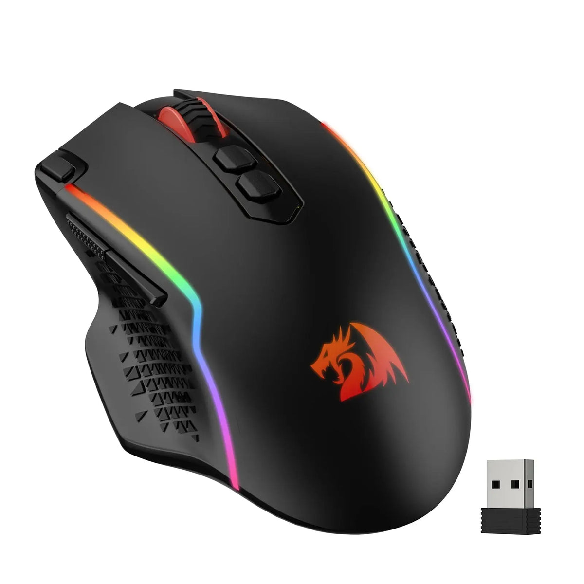 Redragon M810 Pro Wireless Gaming Mouse, 10000 DPI Wired Gamer Mouse w/ Rapid Fire Key, 8 Macro Buttons, Black/White Mouse Deals 4 U  Gaming Accessories Deals 4 U