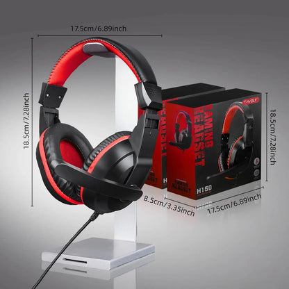RGB Wired Gaming Headset with Microphone, USB & 3.5mm Over‑Ear Headphones for PC Laptop PS4 PS5 Mobile, Adjustable Noise‑Cancelling Mic, Surround Stereo Sound, Comfortable Headset for Gaming, Office, Study & Daily Use