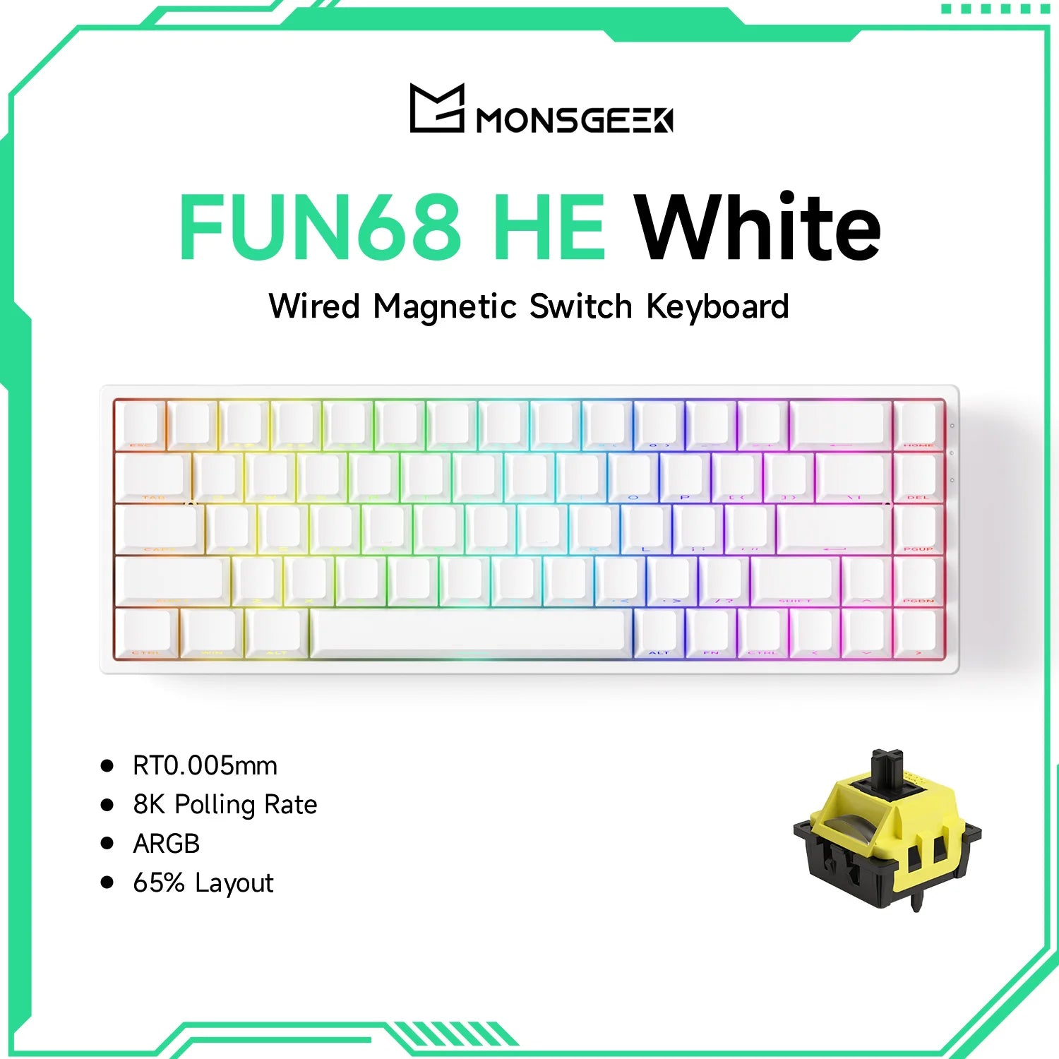 Akko MonsGeek FUN68 FUN60 PRO&MAX  HE Magnetic Keyboard 60% 65% Gaming Keyboards Rapid Trigger 8K Custom Keyboard Gamer Esports Deals 4 U   Deals 4 U