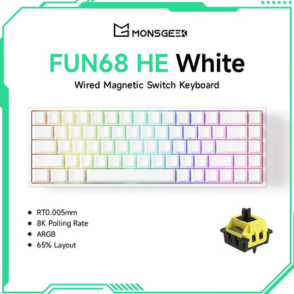Akko MonsGeek FUN68 FUN60 PRO&MAX  HE Magnetic Keyboard 60% 65% Gaming Keyboards Rapid Trigger 8K Custom Keyboard Gamer Esports Deals 4 U  Gaming Accessories Deals 4 U