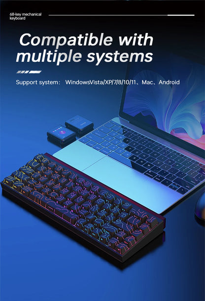 Mechanical Keyboard AJAZZ NK68 68-key hot-swappable gaming keyboard with RGB backlit keys ergonomic design and USB wired