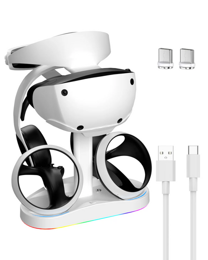 Controller Charging Dock for PS5 VR2 Charging Station with VR Headset Holder Display Stand PS VR2 Controller Charger for PSVR2