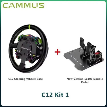 CAMMUS C12 with LC100 pedals kit C12 Direct Drive Steering Wheel Global First includes two T-shaped base flanges Deals 4 U  Gaming Accessories Deals 4 U