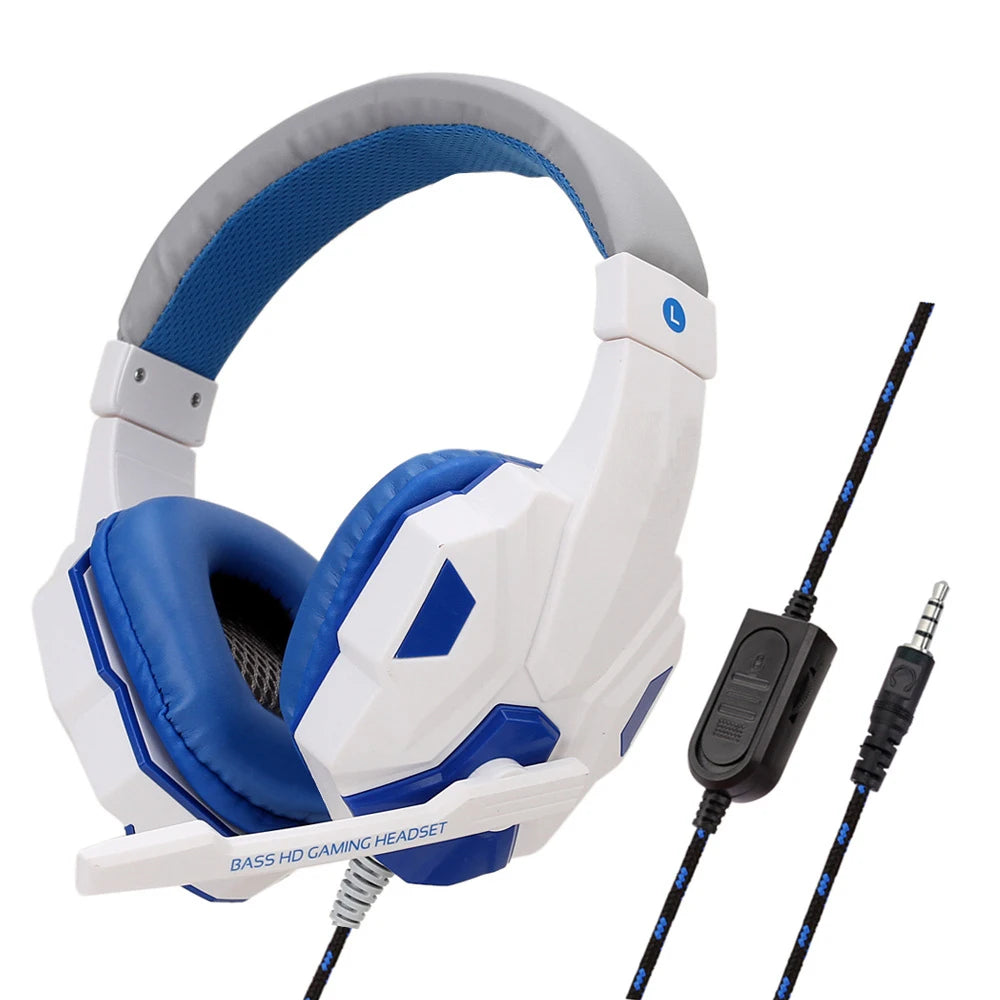 3.5mm Wired Gaming Headphones With Adjustable Microphone Stereo Bass Headset For Computer Phone Laptop Desktop PC Notebook Gamer