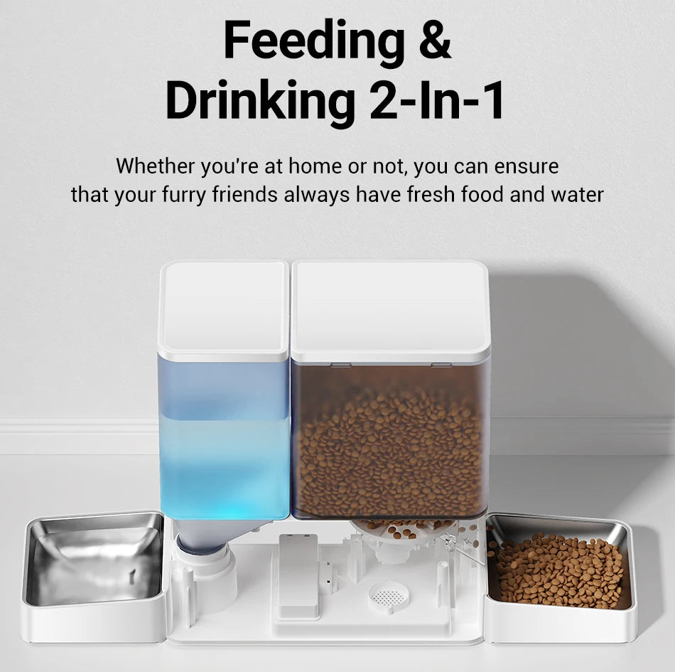 ROJECO 8.5L Automatic Pet Feeder Water Fountain WIFI APP Remote Control Smart Dog 5L Food Dispenser 3.5L Gravity Water Drinker ﻿ Deals 4 U  Automatic Pet Feeder Deals 4 U