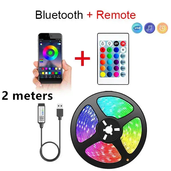 RGB LED Light Strip Lights USB 5V TV Backlight Atmosphere Lights APP Remote Control Flexible Lamp Tape Christmas Party Light Deals 4 U  RGB Hexagon Wall Lights Deals 4 U
