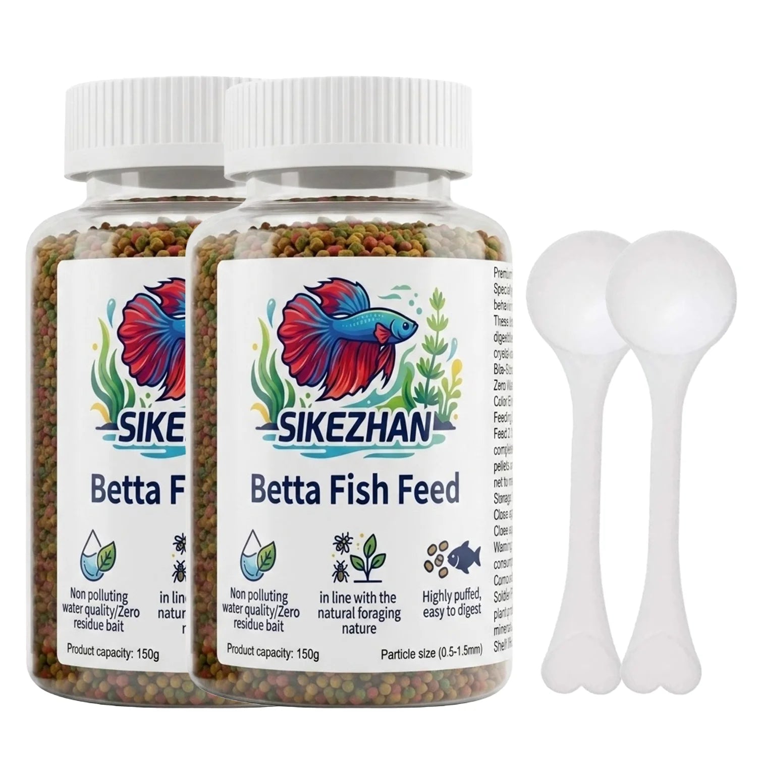 Professional Betta Fish Food Pellets High Protein Color Enhancing Nutritious Feed for Tropical Fighting Fish with Feeding Spoon Deals 4 U   Deals 4 U