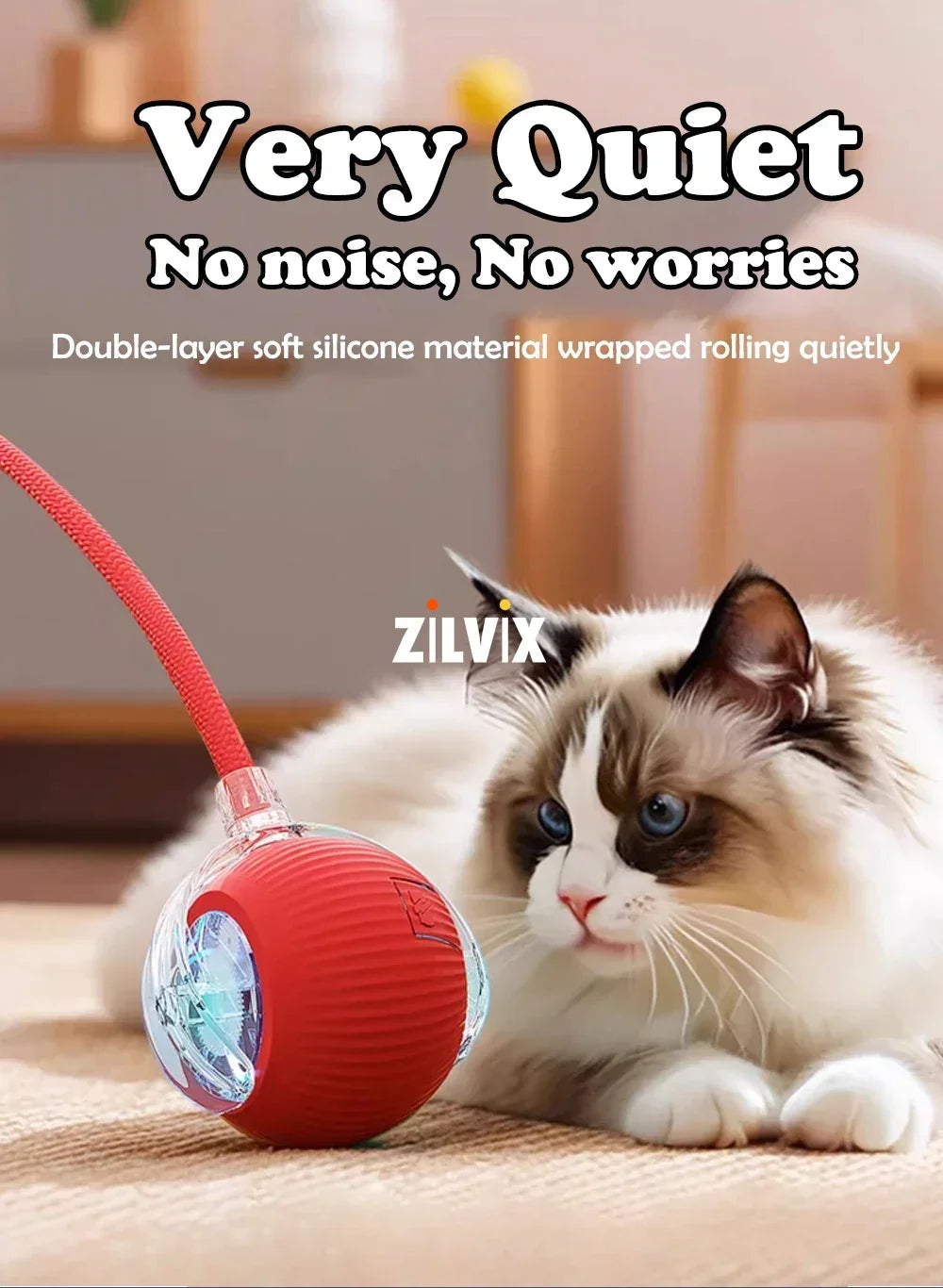 1~3pcs Cat Interactive Ball Toy Automatic Rolling Ball Tail Rechargeable Smart Pet Electric Toy Dog Cat Training Imitate Mouse Deals 4 U   Deals 4 U