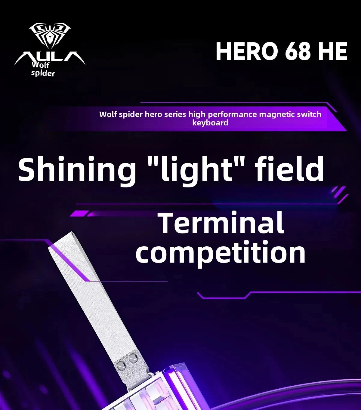 AULA HERO 68HE Magnetic Switch Gaming Keyboard RT0.01 E-sports Customize RGB Wired Mechanical Keyboard Ergonomics Accessories