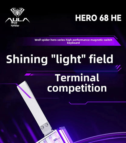 AULA HERO 68HE Magnetic Switch Gaming Keyboard RT0.01 E-sports Customize RGB Wired Mechanical Keyboard Ergonomics Accessories