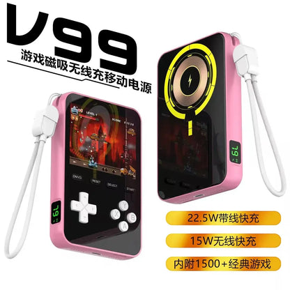 Mini Game Console Thin Magnetic Wireless Power Bank 5000mAh Portable Fast Charging External Battery For iPhone 16 Samsung Deals 4 U  Mobile Gaming Deals 4 U