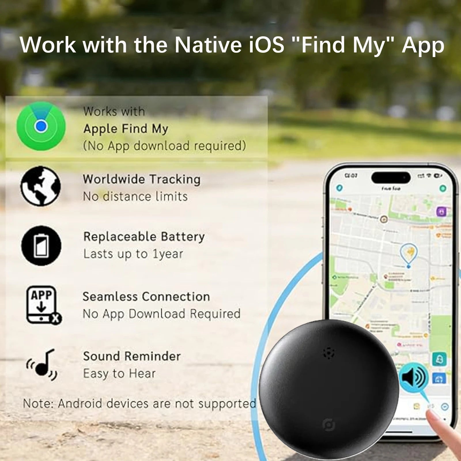Pet Tracker No Monthly Fee No SIM Work with Apple iOS Find My Anti-Lost Finder Tag for Dogs Cats with Airtag Case GPS Tracker Deals 4 U   Deals 4 U