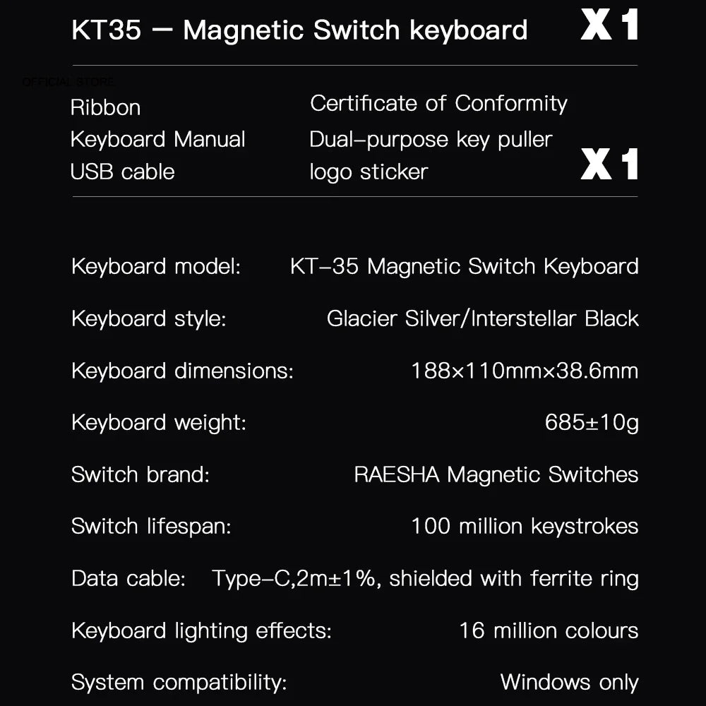 Darmoshark KT35 Mechanical Gaming Keyboard Aluminum Alloy One-Handed Keypad Magnetic Axis Wired Hot Swap Keyboard Macro Driver Deals 4 U   Deals 4 U