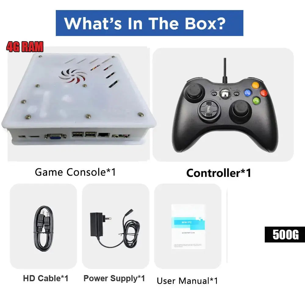 X8 Retro Game Console 4K HD 4G/8G RAM 60 Emulator 500GB Storage 70000+Classic Games For Wii PS2 DC PSP NGC XBOX Holiday Gift Deals 4 U  Gaming Accessories Deals 4 U