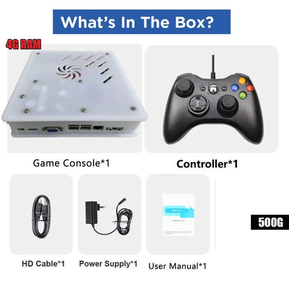 X8 Retro Game Console 4K HD 4G/8G RAM 60 Emulator 500GB Storage 70000+Classic Games For Wii PS2 DC PSP NGC XBOX Holiday Gift Deals 4 U  Gaming Accessories Deals 4 U