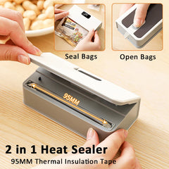 Mini Heat Sealer Plastic Bag Heat Sealing Machine Rechargable Plastic Storage Package Sealer Handheld Clip Bag Food Heat Sealer Deals 4 U   Deals 4 U