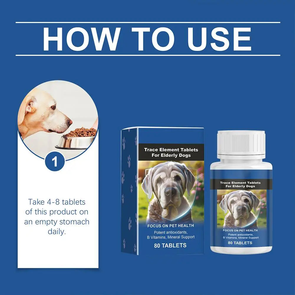 Trace Tablets For Elderly Dogs 80 Tablets Potent Antioxidants Mineral Joint Health Immune System Wellness Supplement Deals 4 U   Deals 4 U