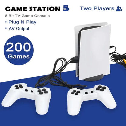 GS5 Game Station 5 Video Game Console With 200 Classic Games 8 Bit TV Console Retro USB Wired Handheld Two Game Player AV Output Deals 4 U  Gaming Accessories Deals 4 U