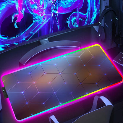 RGB Extended Hexagon Gaming Mouse Pad Rug Desk Mat Computer Accessories Anti-skid Offices Geometric Mousepad Luminous Game Mats