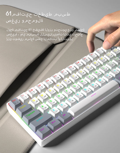 60% Portable Mini RGB Backlit Red-Headed Mechanical Wired Keyboard, suitable for Windows computers, laptops and gaming devices