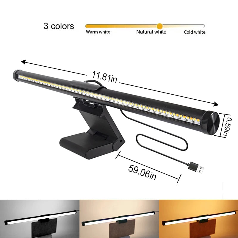 LED Desk Lamp Monitor Light Bar Eye-Care Stepless Table Lamp Dimming Lighting Computer Monitor Screen Light Bar for Work Gaming Deals 4 U   Deals 4 U