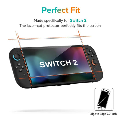 Screen Protector Tempered Glass For Switch Nintendo 2 With Joystick Cap Accessories Protector For Switch Nintendo 2
