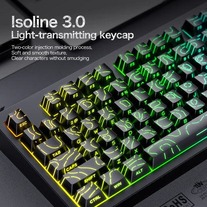 TK100 wireless Bluetooth wired triple-mode mechanical feel keyboard with high-definition display, rotary knob and RGB lighting