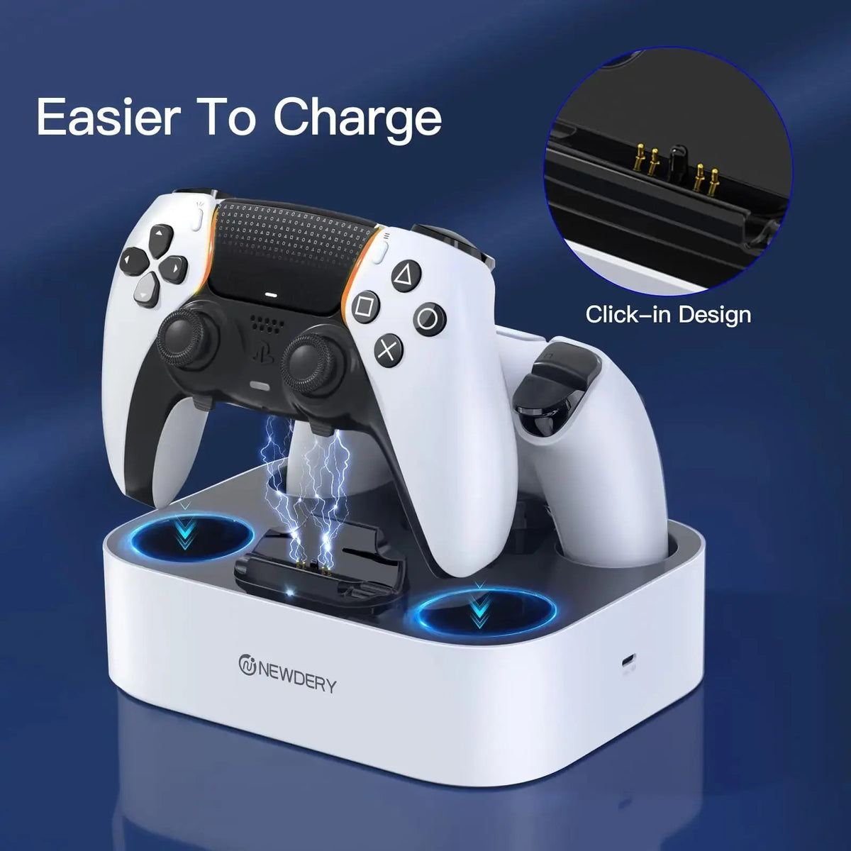 PS5 Controller Charger Station for Playstation 5 Dual for for DualSense Edge Control Fast Charging Dock Stand with Cable Deals 4 U  Gaming Accessories Deals 4 U